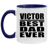 Victor Best Dad Ever - 11oz Accent Mug Purple