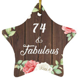74th Birthday 74 & Fabulous - Star Ornament A