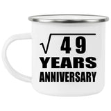 7th Anniversary Square Root of 49 Years Anniversary - 12oz Camping Mug