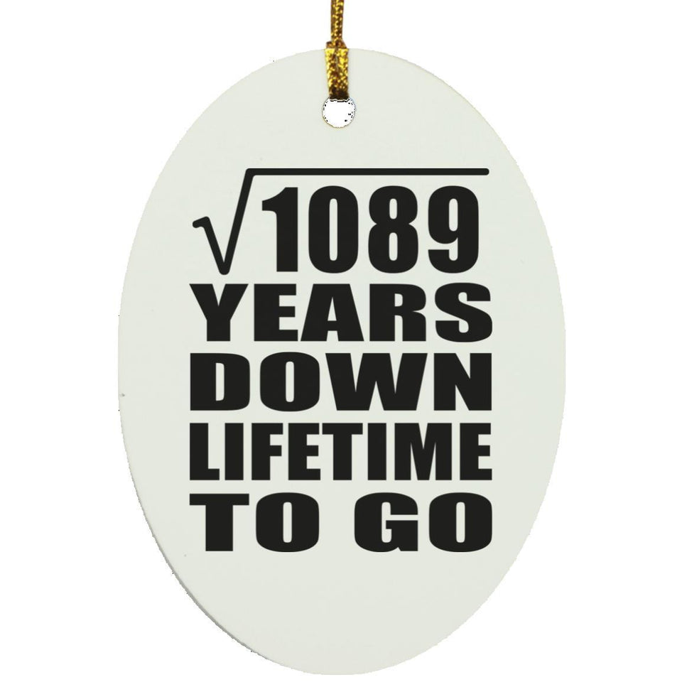 33rd Anniversary Square Root of 1089 Years Lifetime To Go - Oval Ornament