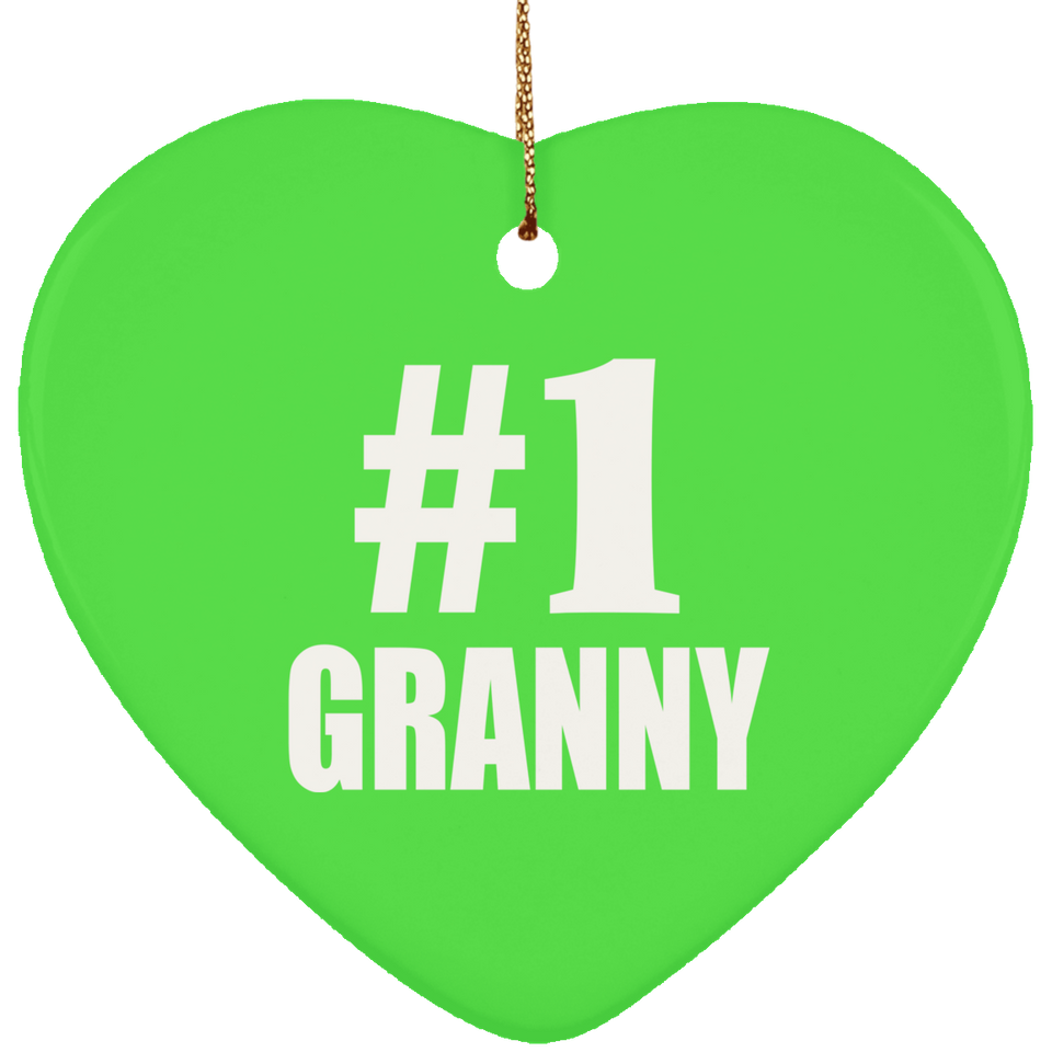 Number One #1 Granny - Heart Ornament
