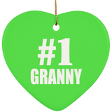 Number One #1 Granny - Heart Ornament