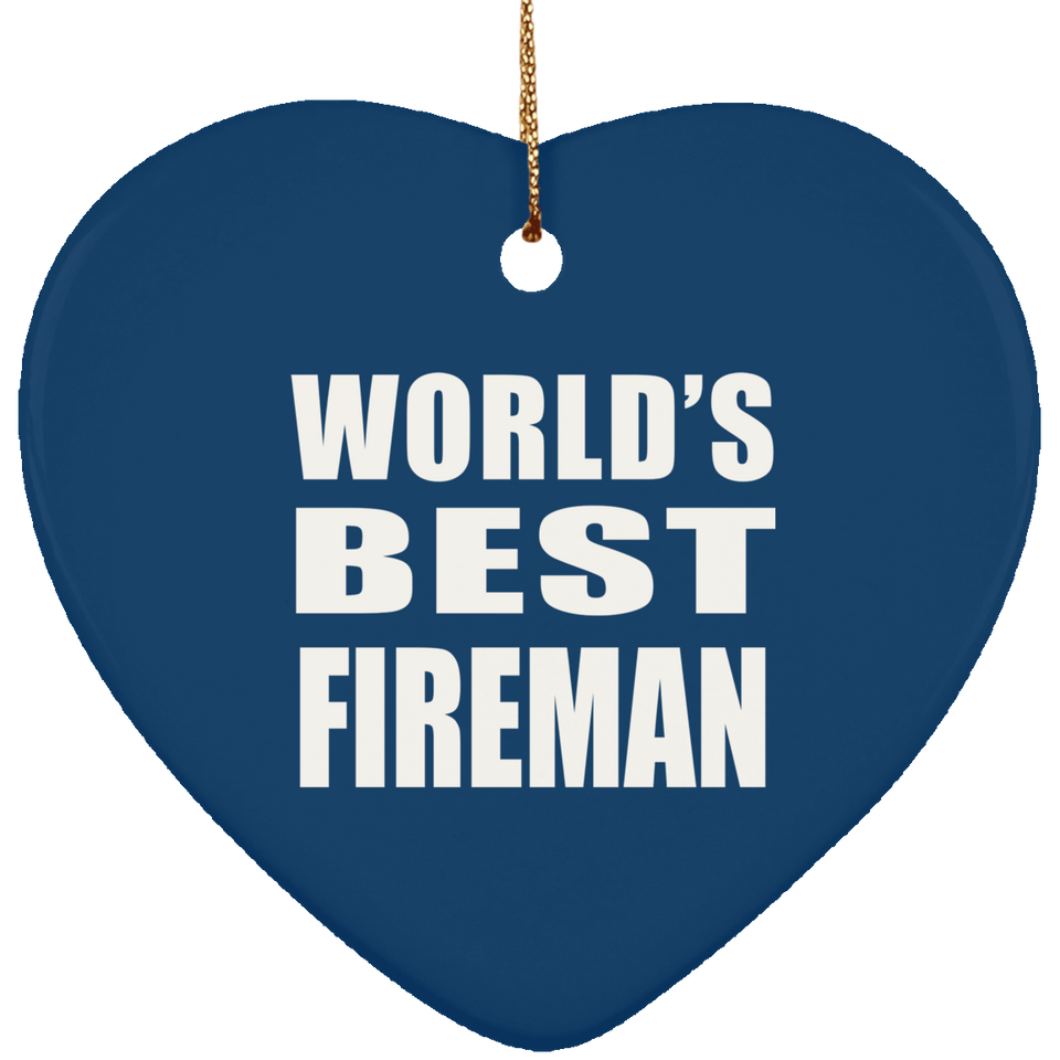 World's Best Fireman - Heart Ornament