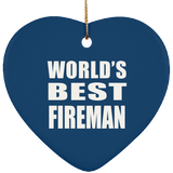 World's Best Fireman - Heart Ornament