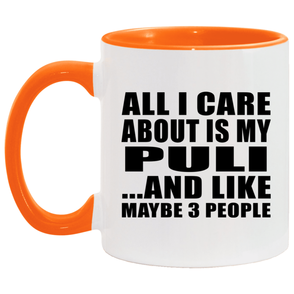All I Care About Is My Puli - 11oz Accent Mug Orange