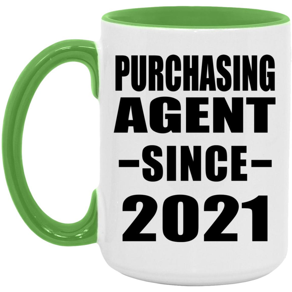 Purchasing Agent Since 2021 - 15oz Accent Mug Green