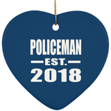 Policeman Established EST. 2018 - Heart Ornament