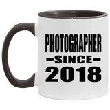 Photographer Since 2018 - 11oz Accent Mug Black