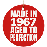 57th Birthday Made In 1967 Aged to Perfection - Circle Ornament