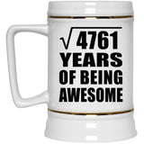 69th Birthday Square Root of 4761 Years of Being Awesome - Beer Stein