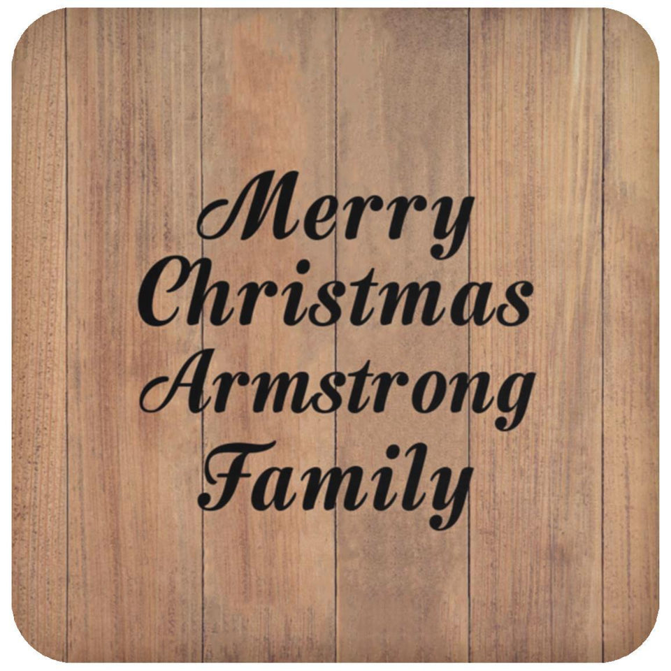 Merry Christmas Armstrong Family - Drink Coaster C