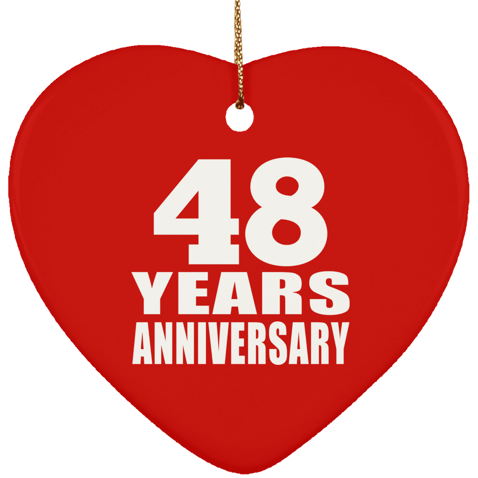 48th Anniversary 48 Years - Heart Ornament