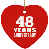 48th Anniversary 48 Years - Heart Ornament