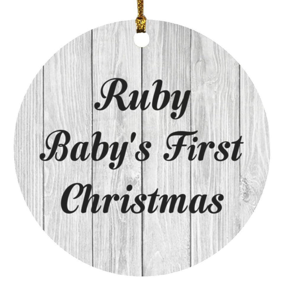 Ruby Baby's First Christmas - Circle Ornament F