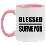 Blessed Surveyor - 11oz Accent Mug Pink