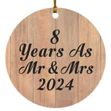 8 Years As Mr & Mrs 2024 - Circle Ornament C