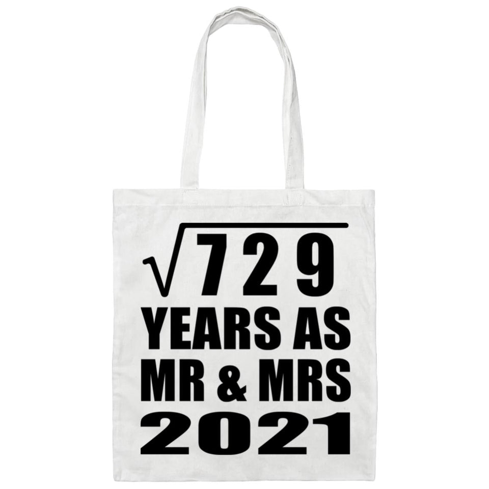27th Anniversary Square Root of 729 Years As Mr & Mrs 2021 - Tote Bag White