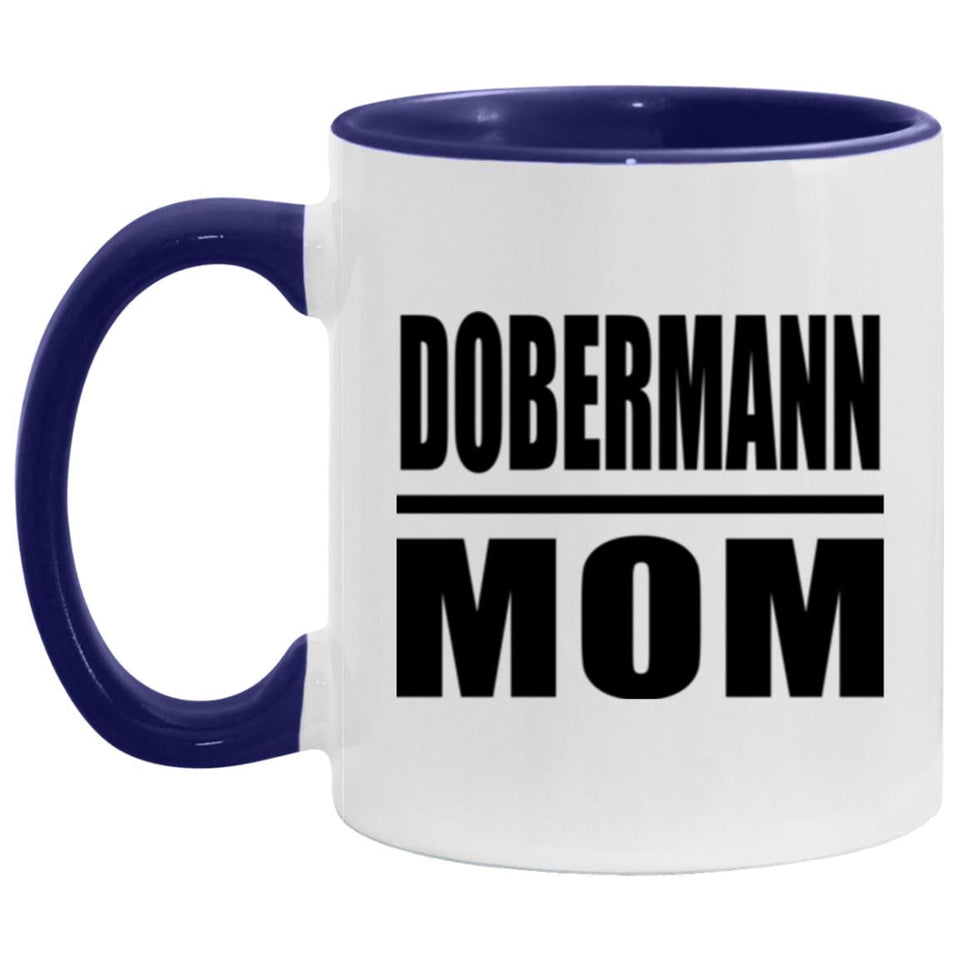 Dobermann Mom - 11oz Accent Mug Purple