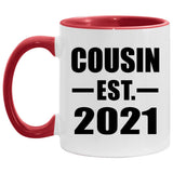 Cousin Established EST. 2021 - 11oz Accent Mug Red