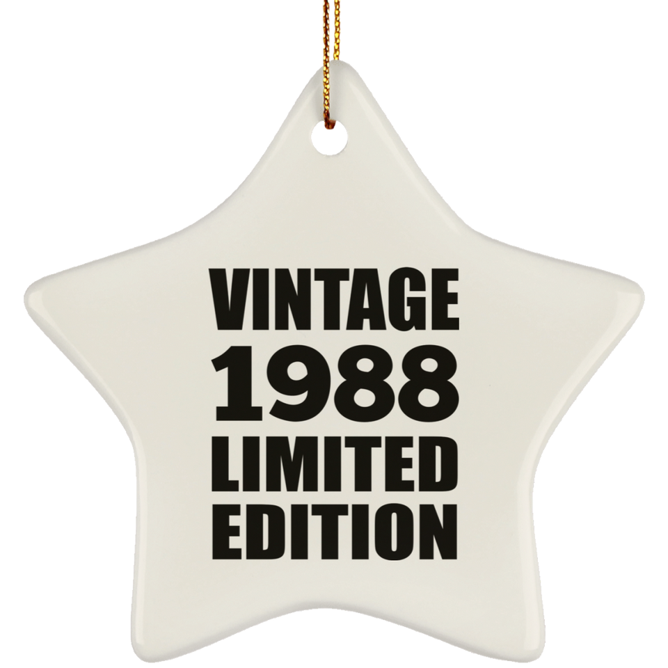 36th Birthday Vintage 1988 Limited Edition - Star Ornament