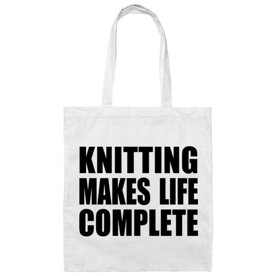 Knitting Makes Life Complete - Tote Bag White
