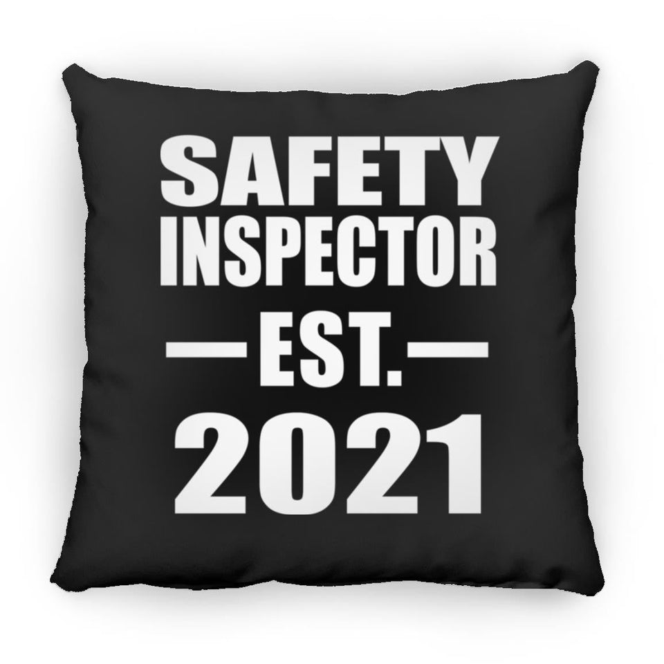 Safety Inspector Established EST. 2021 - Throw Pillow Black