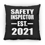Safety Inspector Established EST. 2021 - Throw Pillow Black