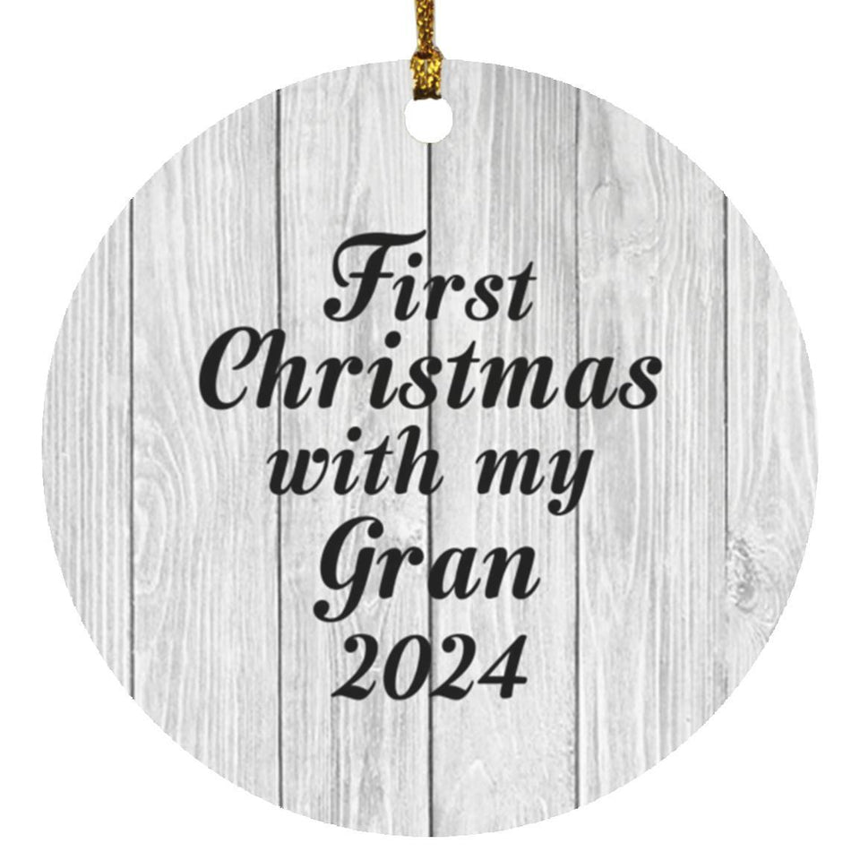 First Christmas With My Gran 2024 - Circle Ornament F