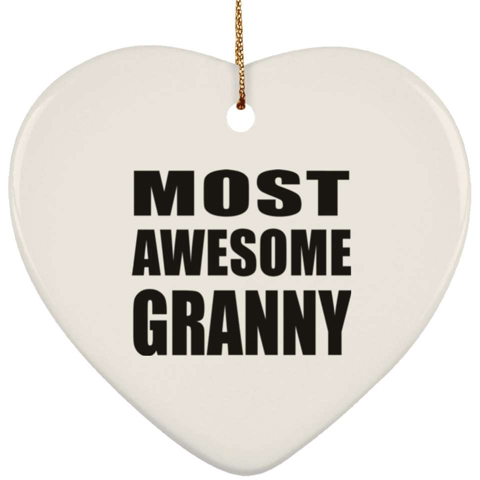Most Awesome Granny - Heart Ornament