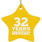 32nd Anniversary 32 Years - Star Ornament
