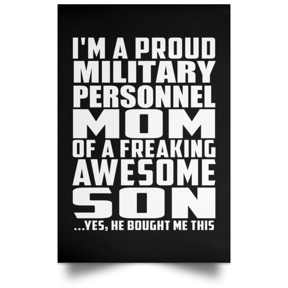 Proud Military Personnel Mom Of Awesome Son - Poster Portrait