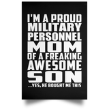 Proud Military Personnel Mom Of Awesome Son - Poster Portrait