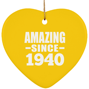 84th Birthday Amazing Since 1940 - Heart Ornament