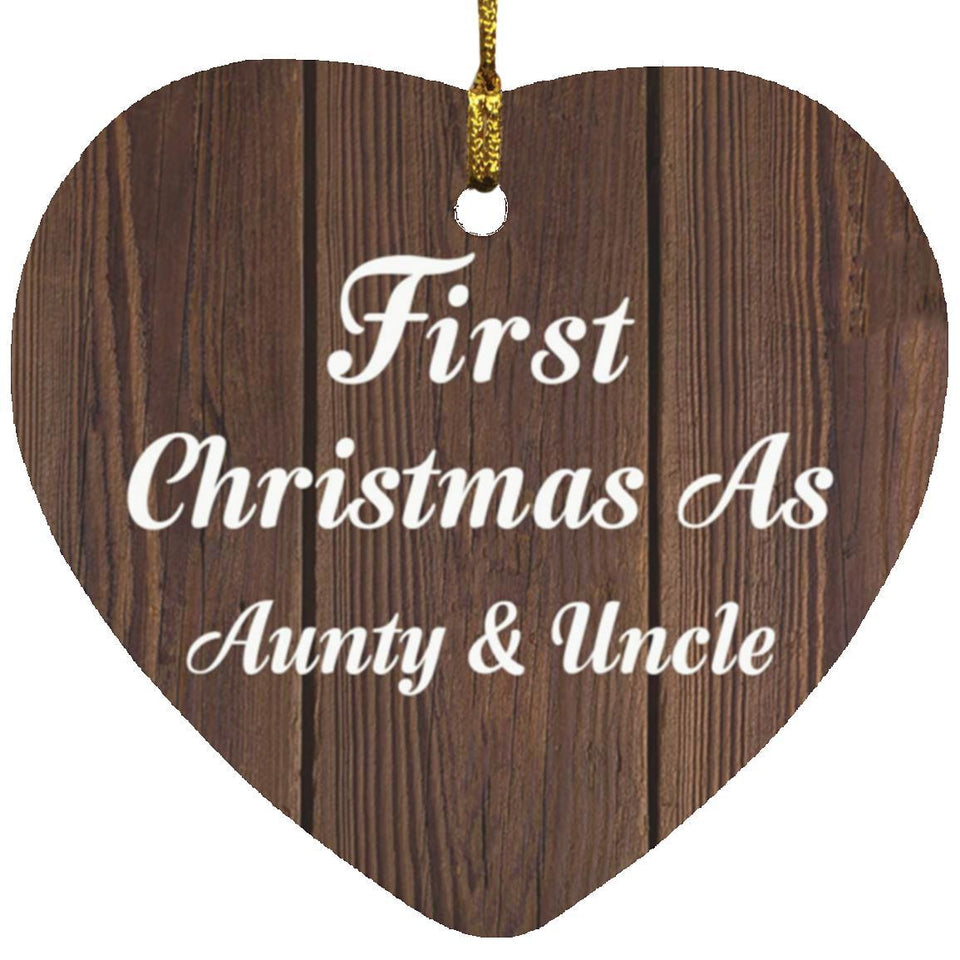 First Christmas As Aunty & Uncle - Heart Ornament D