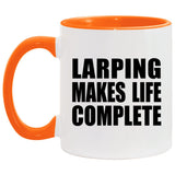 LARPing Makes Life Complete - 11oz Accent Mug Orange