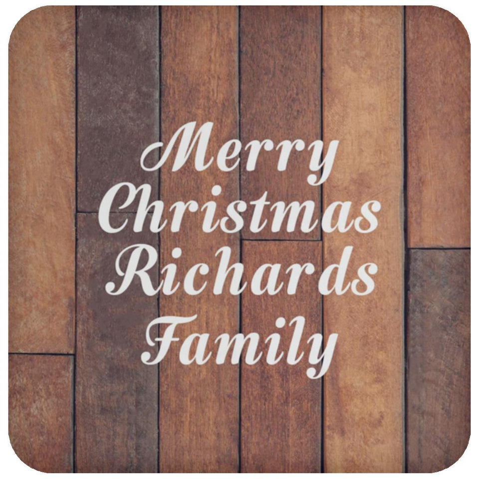 Merry Christmas Richards Family - Drink Coaster E