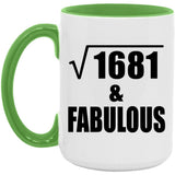 41st Birthday Square Root of 1681 & Fabulous - 15oz Accent Mug Green