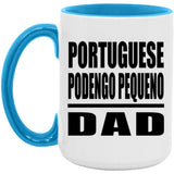 Portuguese Podengo Pequeno Dad - 15oz Accent Mug Blue