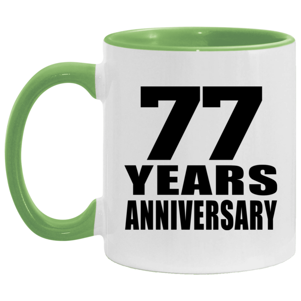 77th Anniversary 77 Years - 11oz Accent Mug Green