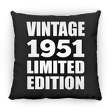 73rd Birthday Vintage 1951 Limited Edition - Throw Pillow Black