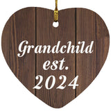 Grandchild Established EST. 2024 - Heart Ornament D