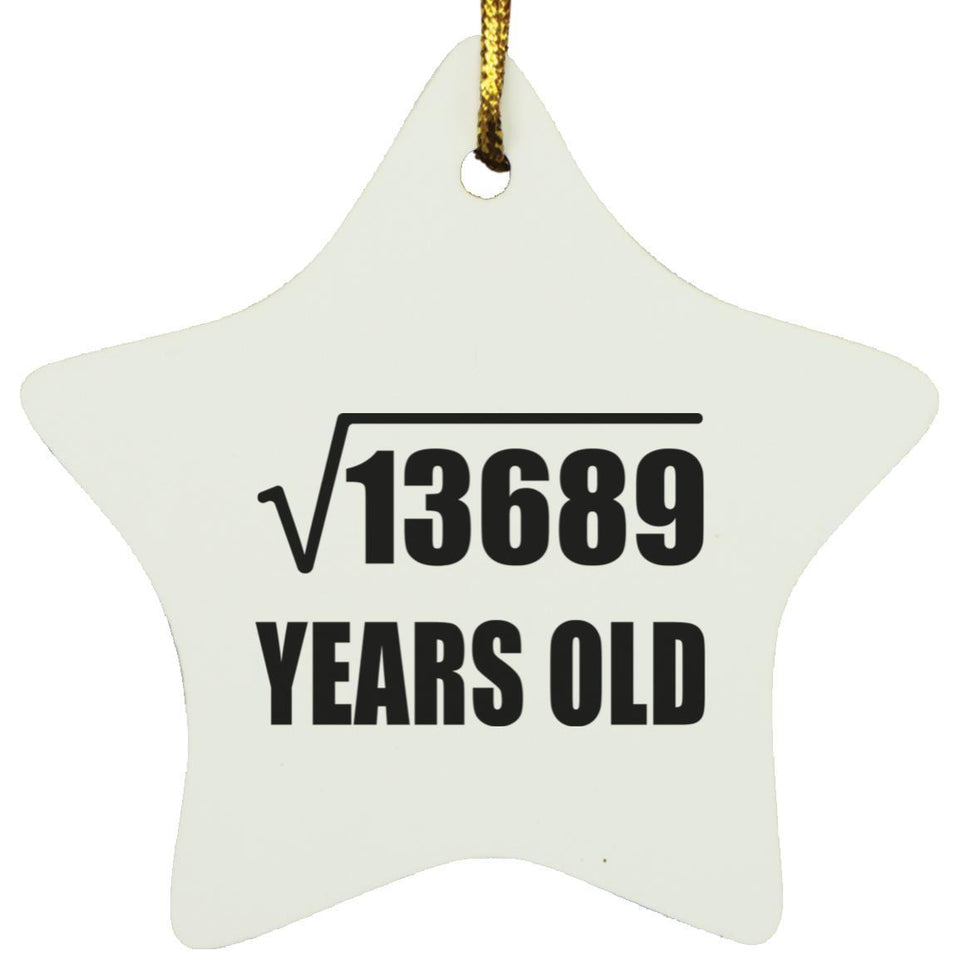 117th Birthday Square Root of 13689 Years Old - Star Ornament