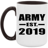 Army Established EST. 2019 - 15oz Accent Mug Black