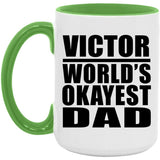 Victor World's Okayest Dad - 15oz Accent Mug Green