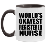World's Okayest Registered Nurse - 11oz Accent Mug Black