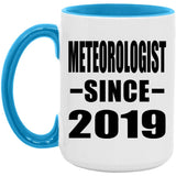 Meteorologist Since 2019 - 15oz Accent Mug Blue