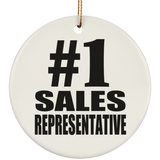Number One #1 Sales Representative - Circle Ornament