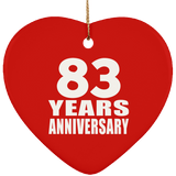 83rd Anniversary 83 Years - Heart Ornament