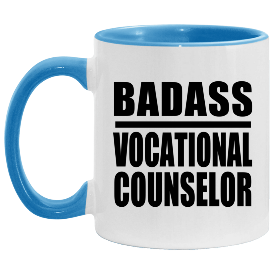Badass Vocational Counselor - 11oz Accent Mug Blue