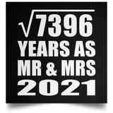 86th Anniversary Square Root of 7396 Years As Mr & Mrs 2021 - Poster Square